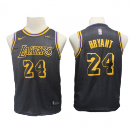 Camiseta Kobe Bryant #24 Los Angeles Lakers Negro City Edition Niño