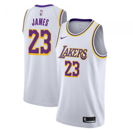 Camiseta LeBron James #23 Los Angeles Lakers 2019 Blanco Niño