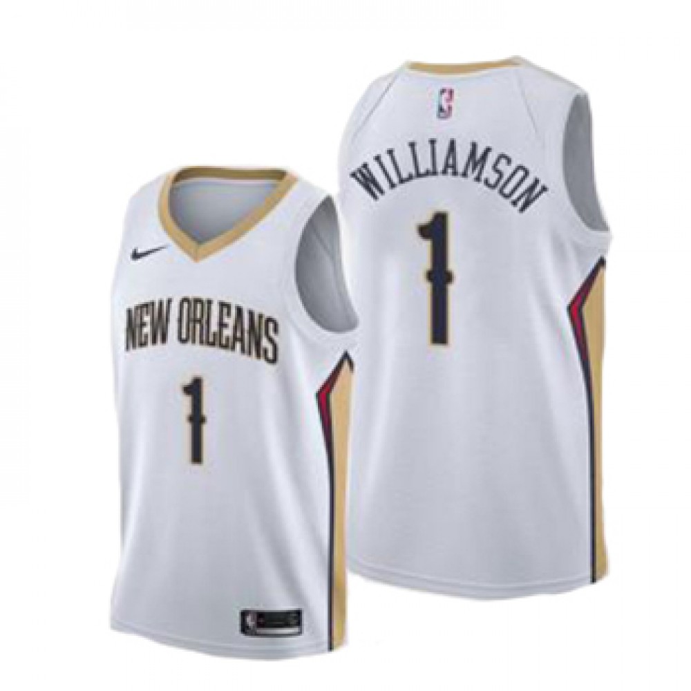 Camiseta Zion Williamson #1 New Orleans Pelicans 17/18 Blanco Association Edition Niño Camiseta Zion Williamson #1 New Orleans Pelicans 17/18 Blanco Association Edition Niño