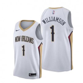 Camiseta Zion Williamson #1 New Orleans Pelicans 17/18 Blanco Association Edition Niño