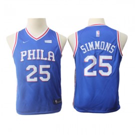 Camiseta Ben Simmons #25 Philadelphia 76ers Azul Fan Edition Niño
