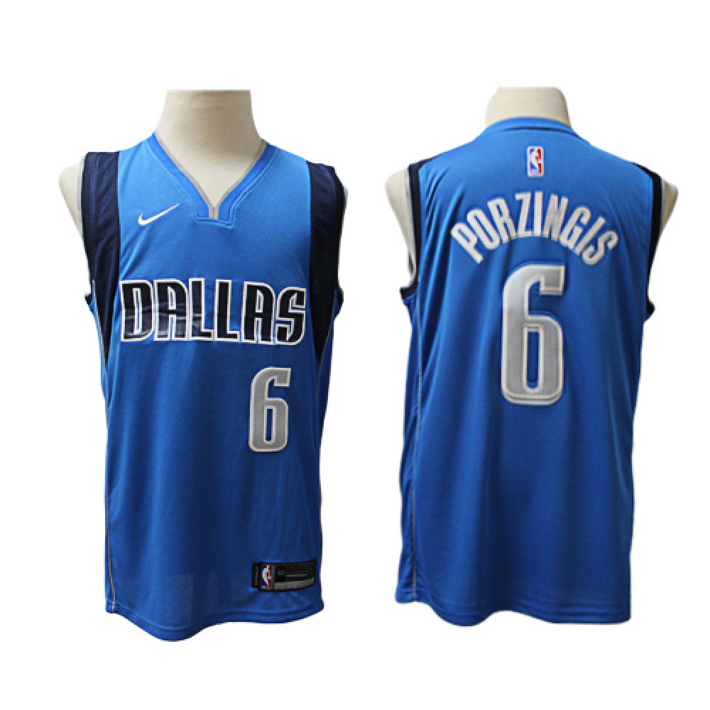 Camiseta Kristaps Porziņģis #6 Dallas Mavericks Azul Claro Camiseta Kristaps Porziņģis #6 Dallas Mavericks Azul Claro