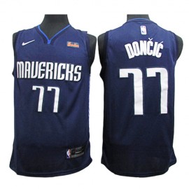 Camiseta Luka Doncic #77 Dallas Mavericks 2020 Azul Oscuro