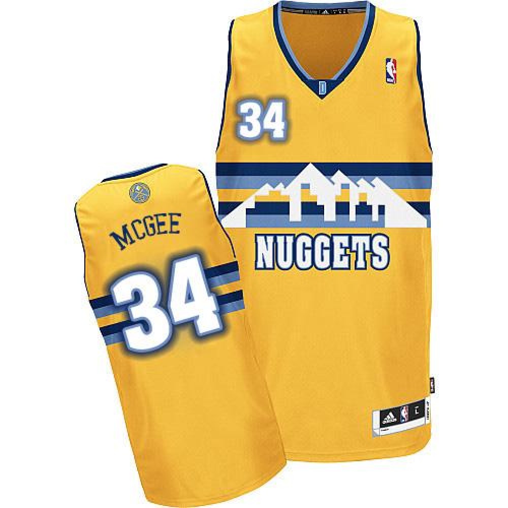 Camiseta JaVale McGee #34 Denver Nuggets Amarillo Camiseta JaVale McGee #34 Denver Nuggets Amarillo