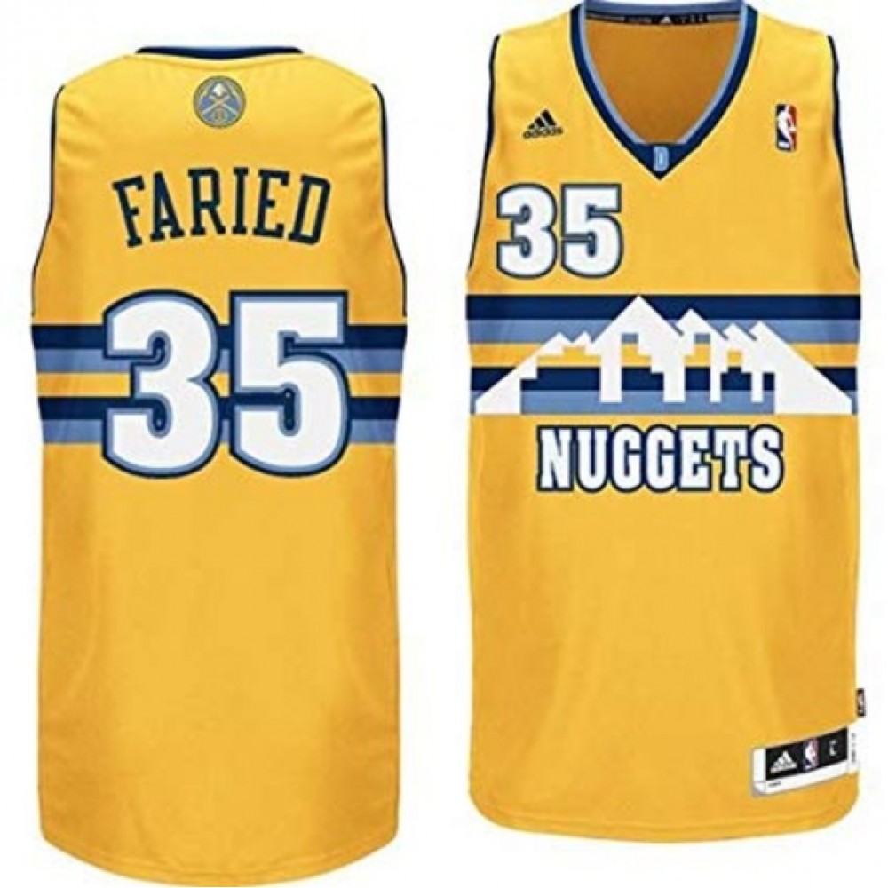 Camiseta Kenneth Faried #35 Denver Nuggets Amarillo Camiseta Kenneth Faried #35 Denver Nuggets Amarillo
