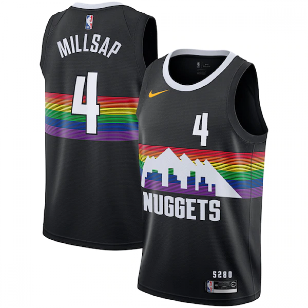 Camiseta Paul Millsap #4 Denver Nuggets 2019/20 Negro City Edition Camiseta Paul Millsap #4 Denver Nuggets 2019/20 Negro City Edition
