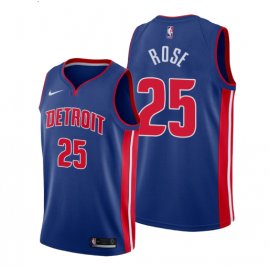 Camiseta Derrick Rose #25 Detroit Pistons Azul Icon Edition