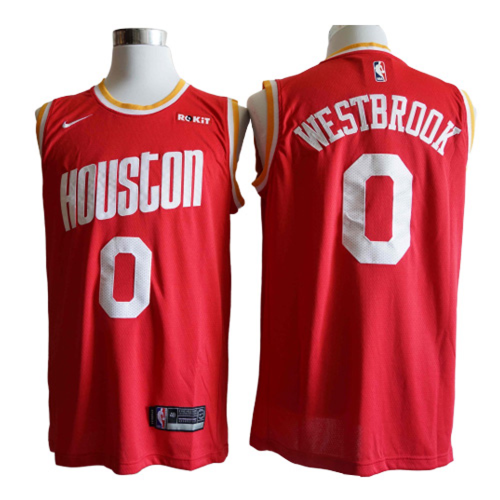 Camiseta Russell Westbrook #0 Houston Rockets Rojo  Camiseta Russell Westbrook #0 Houston Rockets Rojo
