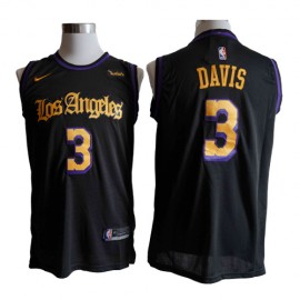 Camiseta Anthony Davis #3 Los Angeles Lakers Negro Latin Edition