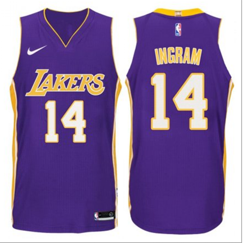 Camiseta Brandon Ingram #14 Los Angeles Lakers Púrpura Statement Edition Camiseta Brandon Ingram #14 Los Angeles Lakers Púrpura Statement Edition