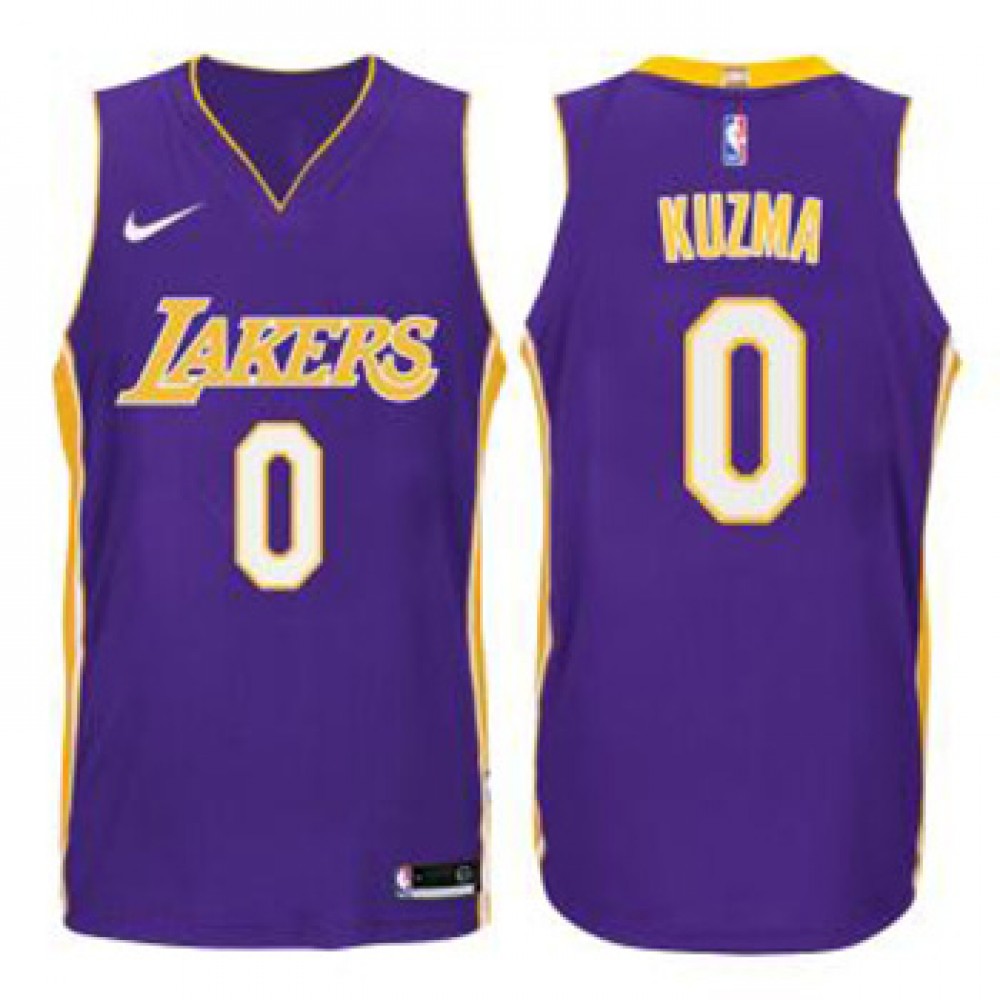 Camiseta Kyle Kuzma #0 Los Angeles Lakers Púrpura Statement Edition Camiseta Kyle Kuzma #0 Los Angeles Lakers Púrpura Statement Edition