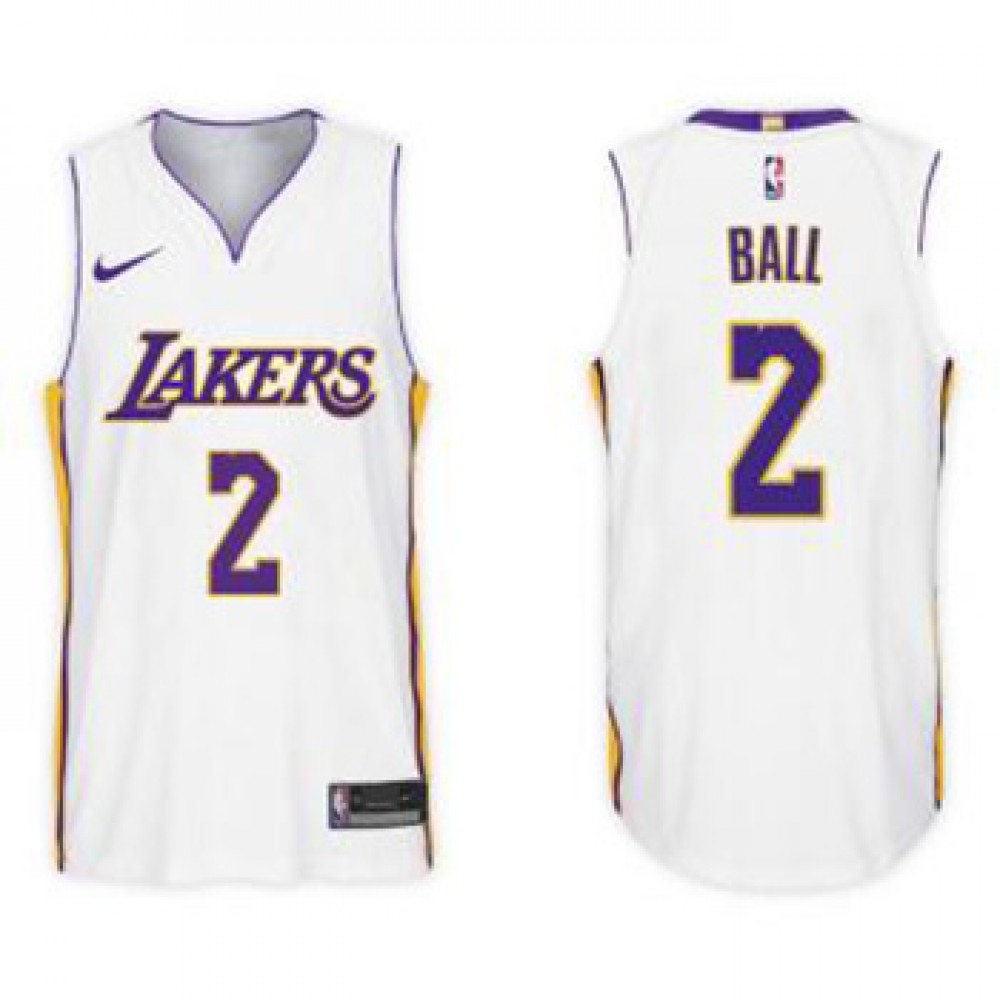 Camiseta Lonzo Ball #2 Los Angeles Lakers 2017/18 Blanco Camiseta Lonzo Ball #2 Los Angeles Lakers 2017/18 Blanco