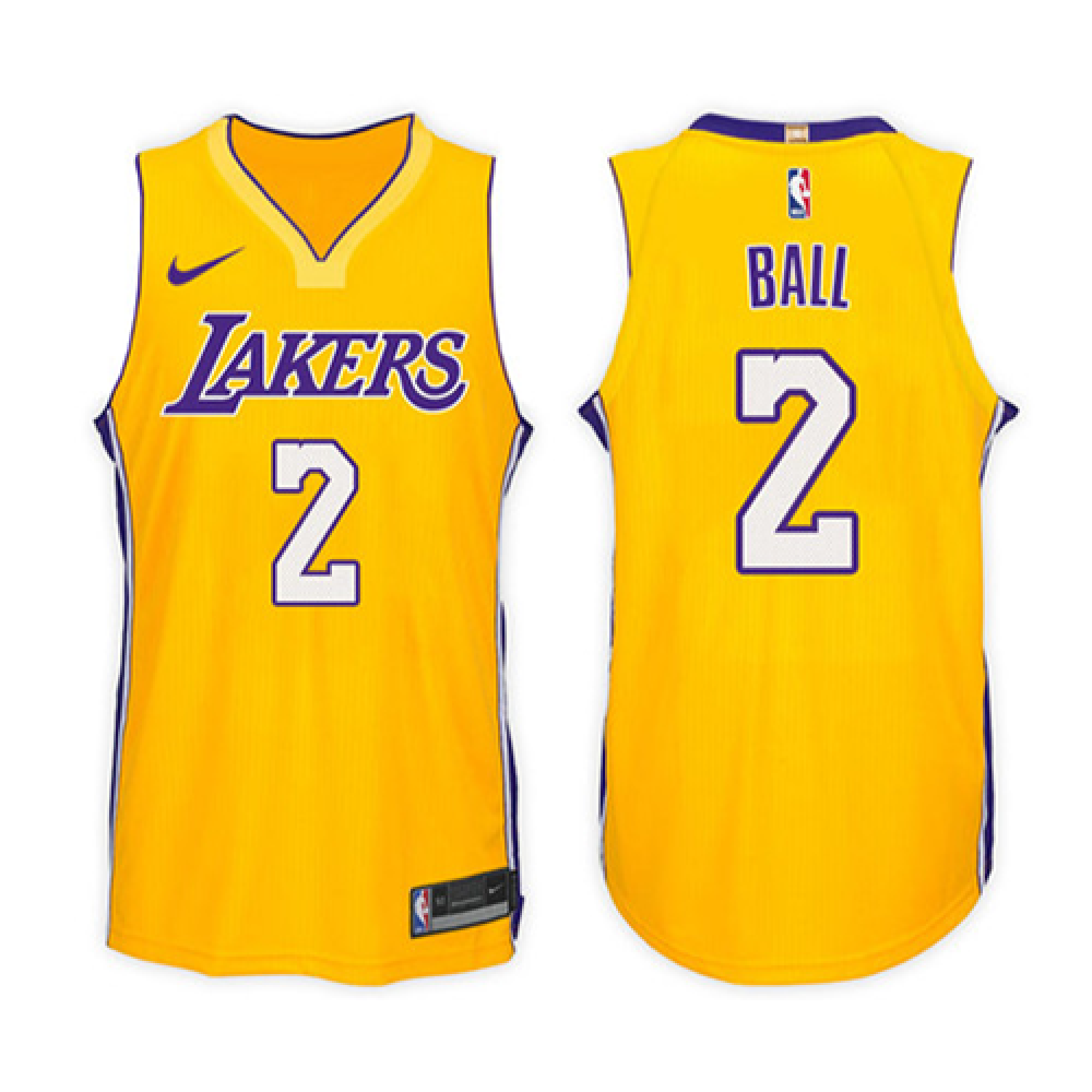 Camiseta Lonzo Ball #2 Los Angeles Lakers Amarillo Icon Edition Camiseta Lonzo Ball #2 Los Angeles Lakers Amarillo Icon Edition
