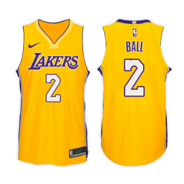Camiseta Lonzo Ball #2 Los Angeles Lakers Amarillo Icon Edition