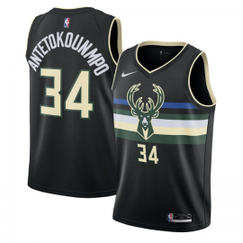 Camiseta Giannis Antetokounmpo #34 Milwaukee Bucks 2019/20 Negro Statement Edition