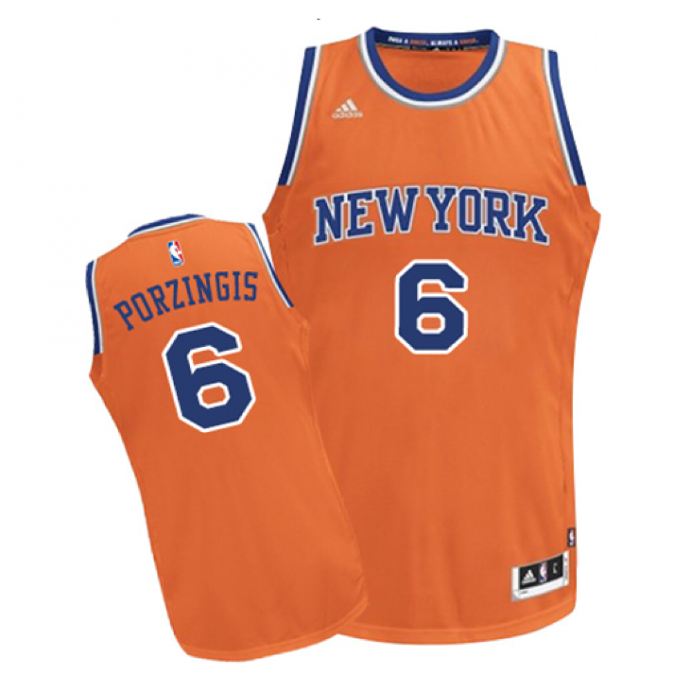 Camiseta Kristaps Porziņģis #6 New York Knicks Naranja Camiseta Kristaps Porziņģis #6 New York Knicks Naranja