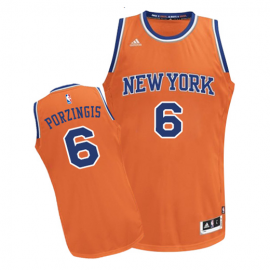 Camiseta Kristaps Porziņģis #6 New York Knicks Naranja
