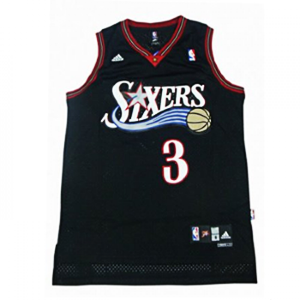 Camiseta Allen Iverson #3 Philadelphia 76ers Negro