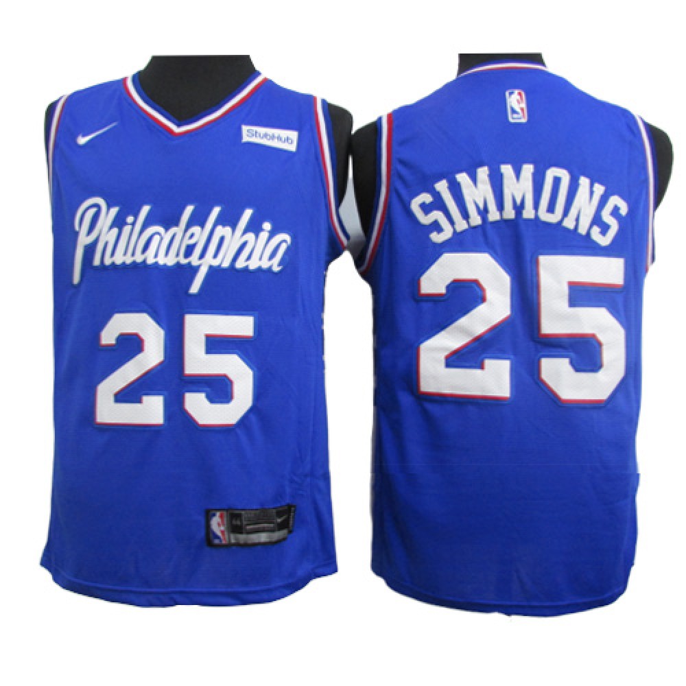 Camiseta Ben Simmons #25 Philadelphia 76ers 2020 Azul Camiseta Ben Simmons #25 Philadelphia 76ers 2020 Azul