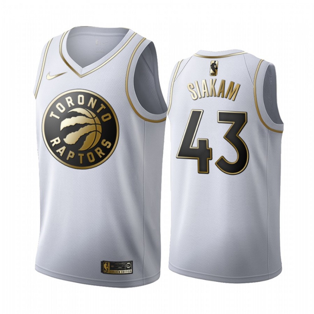 Camiseta Pascal Siakam #43 Toronto Raptors Blanco Gold Edition