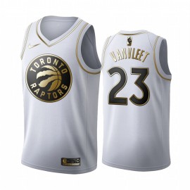 Camiseta Fred VanVleet #23 Toronto Raptors Blanco Gold Edition