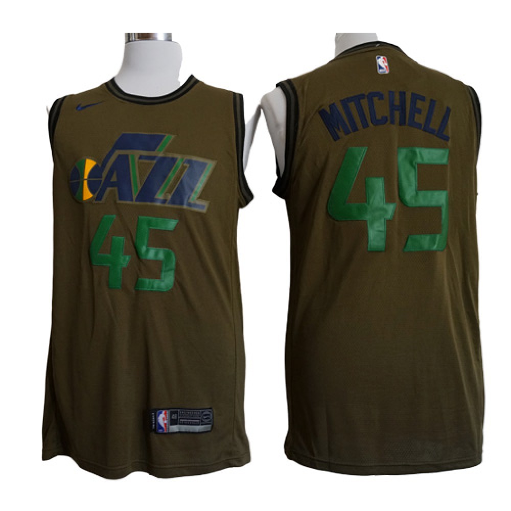 Camiseta Donovan Mitchell #45 Utah Jazz 2018 Verde Camiseta Donovan Mitchell #45 Utah Jazz 2018 Verde
