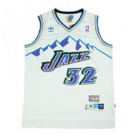 Camiseta Karl Malone #32 Utah Jazz Blanco