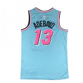 Camiseta Bam Adebayo #13 Miami Heat Azul City Edition Camiseta Bam Adebayo #13 Miami Heat Azul City Edition