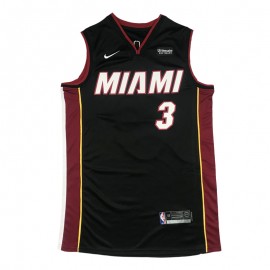 Camiseta Dwyane Wade #3 Miami Heat Negro