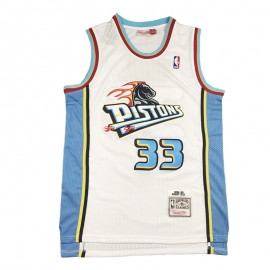 Camiseta Grant Hill #33 Detroit Pistons Blanco Retro Edition