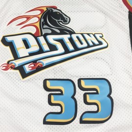Camiseta Grant Hill #33 Detroit Pistons Blanco Retro Edition