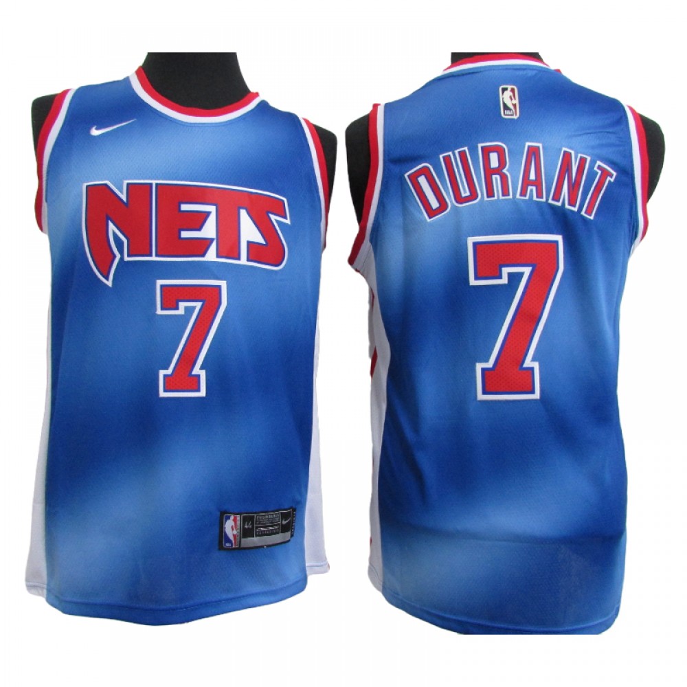 Camiseta Kevin Durant 7 Brooklyn Nets 2021 Azul Retro Edition ⋆ MiCamisetaNBA