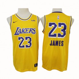 Camiseta LeBron James #23 Los Angeles Lakers 2020 Amarillo