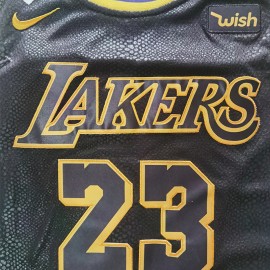 Camiseta LeBron James #23 Los Angeles Lakers 2020 Negro La Final