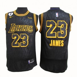 Camiseta LeBron James #23 Los Angeles Lakers 2021 Negro City Edition