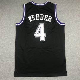 Camiseta Chris Webber #4 Sacramento Kings 1998/99 Negro Hardwood Classics