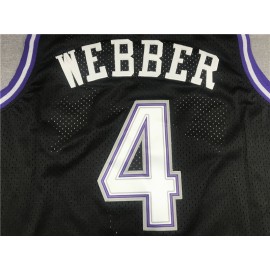 Camiseta Chris Webber #4 Sacramento Kings 1998/99 Negro Hardwood Classics