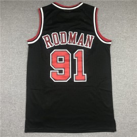 Camiseta Dennis Rodman #91 Chicago Bulls 1997/98 Negro Hardwood Classics
