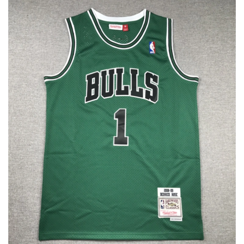 Camiseta Derrick Rose #1 Chicago Bulls Verde
