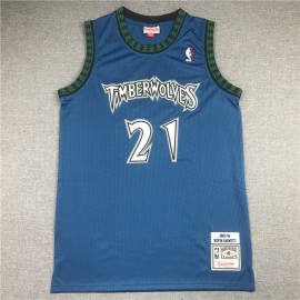 Camiseta Kevin Garnett #21 Minnesota Timberwolves 2003/04 Azul Classic