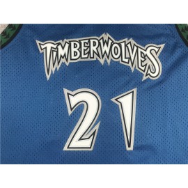 Camiseta Kevin Garnett #21 Minnesota Timberwolves 2003/04 Azul Classic Camiseta Kevin Garnett #21 Minnesota Timberwolves 2003/04 Azul Classic