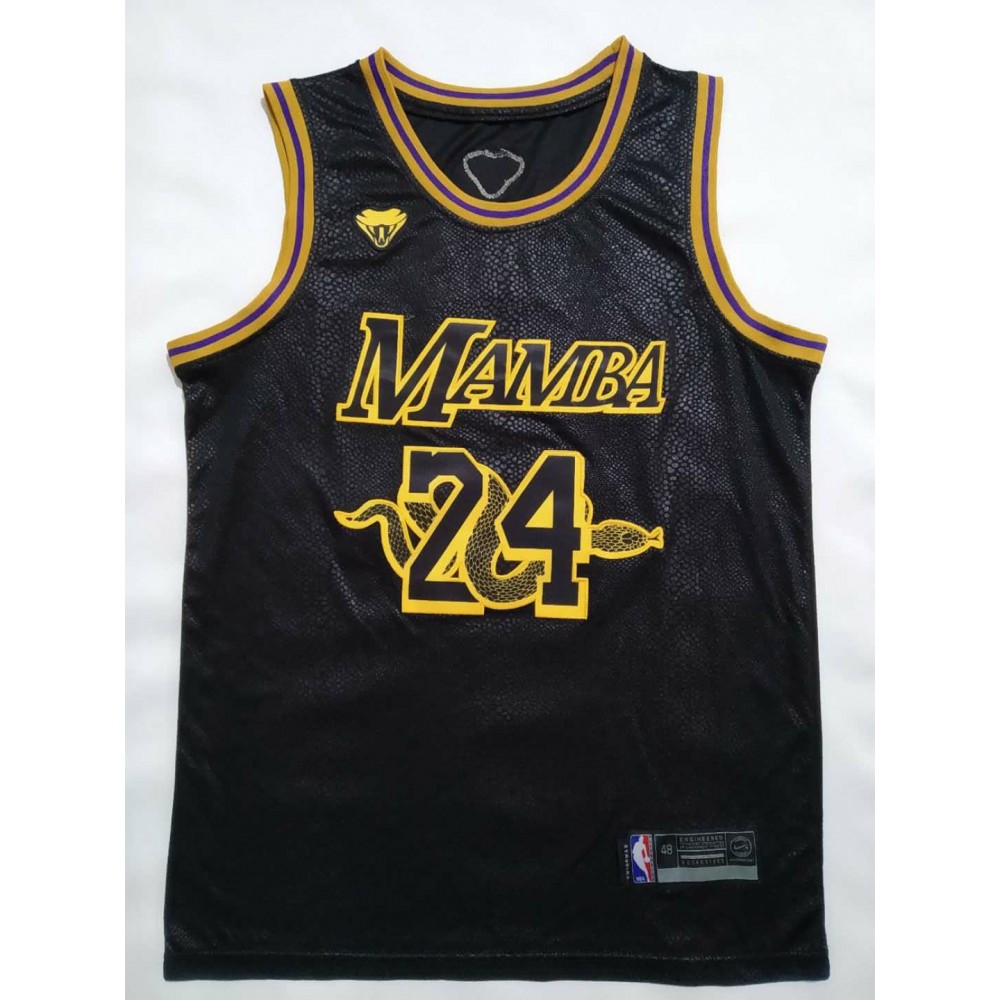 Camiseta Kobe Bryant #24 Los Angeles Lakers Negro Memorial