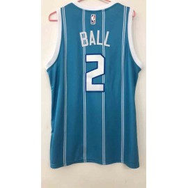 Camiseta LaMelo Ball #2 Charlotte Hornets Verde con Rayas Blancas