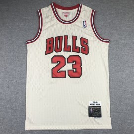 Camiseta Michael Jordan #23 Chicago Bulls 1995/96 Beige Hardwood Classics