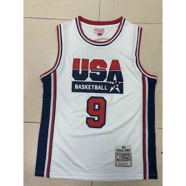 Camiseta Michael Jordan #9 USA 1992 Dream Team Blanco