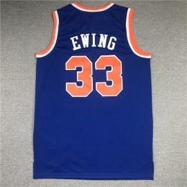 Camiseta Patrick Ewing #33 New York Knicks 1991/92 Azul Hardwood Classics