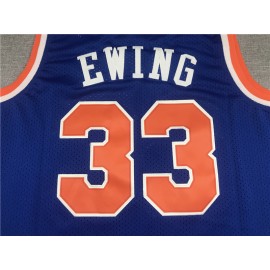Camiseta Patrick Ewing #33 New York Knicks 1991/92 Azul Hardwood Classics