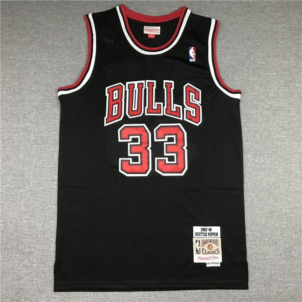 Camiseta Scottie Pippen #33 Chicago Bulls 1997/98 Negro Hardwood Classics