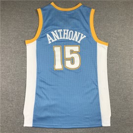 Camiseta Carmelo Anthony #15 Denver Nuggets Azul Retro