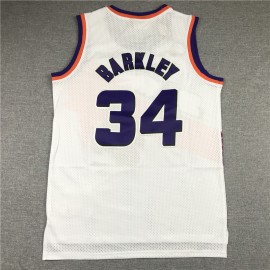 Camiseta Charles Barkley #34 Phoenix Suns Blanco Etiqueta de Oro Camiseta Charles Barkley #34 Phoenix Suns Blanco Etiqueta de Oro